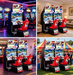 Máquina de Juego Arcade Kart, Pantalla LCD HD Doble de 43 Pulgadas, para Dos Jugadores, Funciona con Monedas, Carreras de Autos, para Salas de Juegos Comerciales - Product Image 3