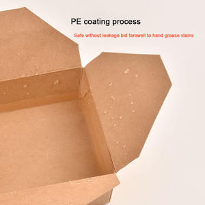 Boîte à lunch réutilisable en papier kraft haut de gamme, écologique, personnalisée, avec logo imprimé, matériaux recyclés, restauration <span class=keywords><strong>d</strong></span>'entreprise - Product Image 3