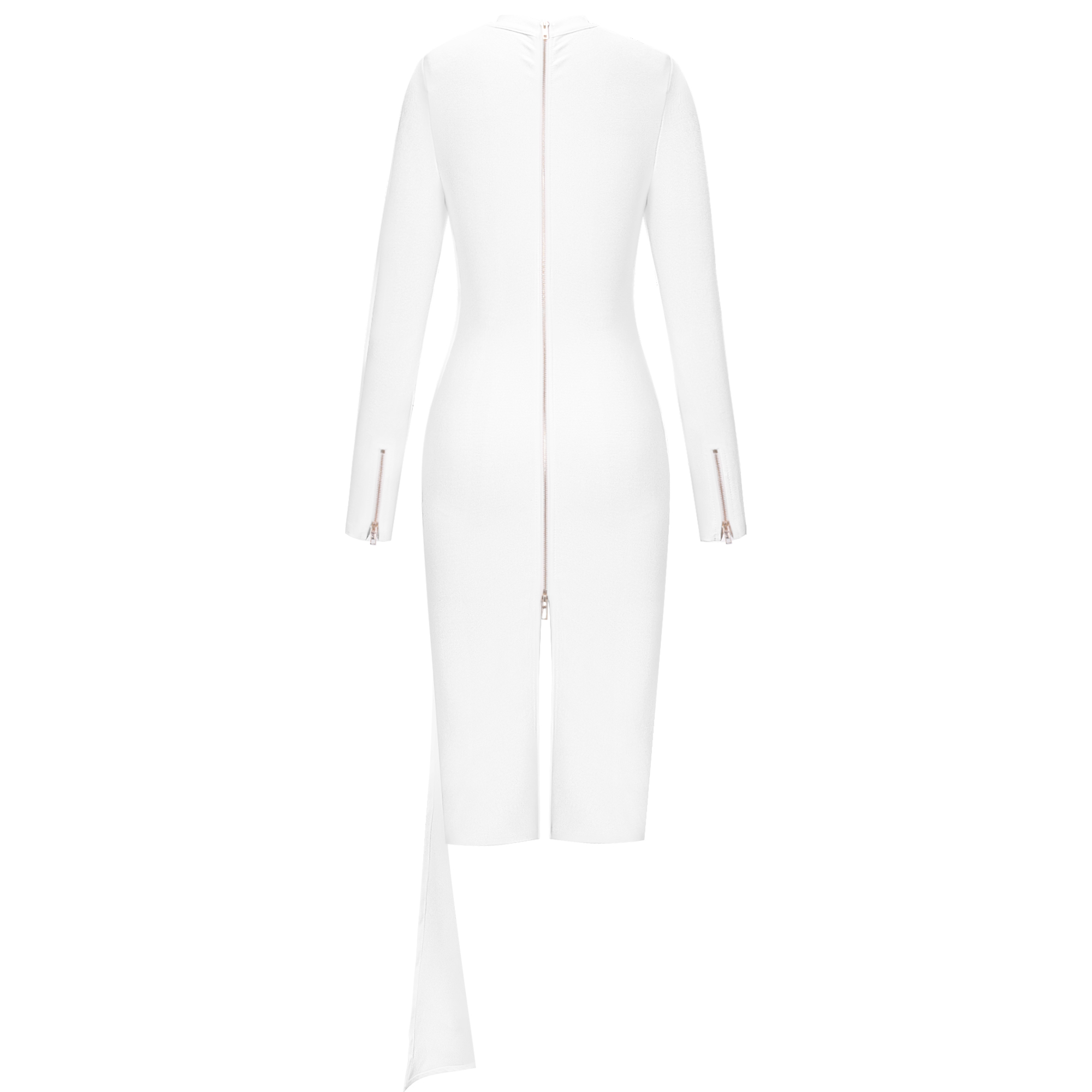 2373 New Fashion Drape White Knee Length Ladies Fitted Dresses for Women Long  Sleeve Formal Bandaged Dress| Alibaba.com