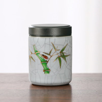 Boîte de rangement à thé en céramique, mini pot en porcelaine portable avec design hermétique pour les voyages, boîte cadeau vintage de luxe léger rétro