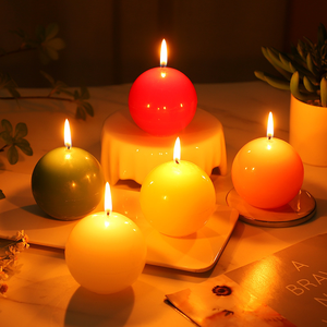 Birthday Wedding Party Hotel Household Lighting Emergency Spherical Smokeless Tasteless <strong>Round</strong> <strong>Candle</strong> - Product Image 1