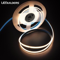 Guirlandes lumineuses LED COB en cuivre LEDBuilders 320 LED 5M 8mm 12V/24V, contrôle intelligent, intensité variable, CRI 90 élevé, pour aménagement paysager, découpables