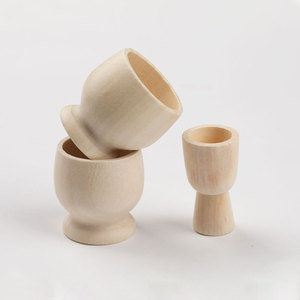 Ornements d'œufs en bois 4,5x3,5cm 5x2,8cm, fournitures artisanales pour enfants, peinture DIY, printemps 2024 - Product Image 4