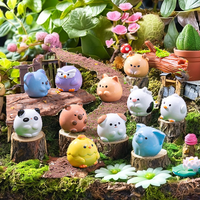 14 styles de figurines d'animaux miniatures en résine artistique peintes à la main, famille de petits canards, en vrac, jardin féerique, pot de fleurs miniature, maison de poupée