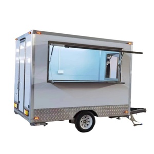 Compre remolques de comida cuadrados móviles de acero inoxidable con certificación CE, remolques de catering callejero a la venta para camión <span class=keywords><strong>Cantine</strong></span> - Product Image 3