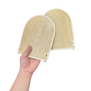 Guantes de Baño de Lufa Natural 100% Material Natural, Fabricados en Vietnam, Suaves, Exfoliantes y de Limpieza Profunda, Seguros para la Piel - Product Image 1
