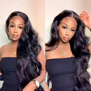 <span class=keywords><strong>Perruque</strong></span> Lace Front en fibre synthétique haute température, partie en T, cheveux raides longs de <span class=keywords><strong>26</strong></span> <span class=keywords><strong>pouces</strong></span> - Product Image 4
