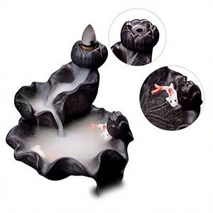 Brûleur d'encens à refoulement artisanal de style nouveau, en céramique créative, pour aromathérapie, support religieux pour bois de santal, pour la maison et l'intérieur - Product Image 1