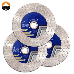 Lame de scie diamantée turbo industrielle 5'' (<span class=keywords><strong>125</strong></span> mm) à mailles, haute efficacité, sans bride, <span class=keywords><strong>disque</strong></span> de coupe plat pour carreaux de porcelaine et céramique - Product Image 5