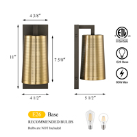 Appliques murales industrielles en laiton, luminaires muraux avec abat-jour métallique, lampe murale de luxe pour chambre à coucher, chevet, salon, couloir