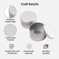 Boîte en étain ronde argentée, diamètre 103 x 60 mm, qualité alimentaire conforme FDA, impression personnalisée, réutilisable, vente en gros pour l'emballage de bonbons