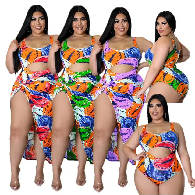 Conjunto de biquíni sensual 2022, roupa de banho com estampa e capa para mulheres, maiô para praia