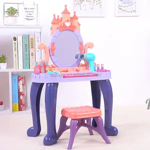 2 in 1 Pretend Play and Preschool Music Piano Toys Desk Vanity Custom Kids Safe Girl Set Children and Baby's makeup