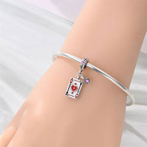 Set de Abalorios de Cobre Plateado con Esmalte Azul y Rosa, Temática Dulce, con Circonitas, para Pulseras Europeas - Product Image 5