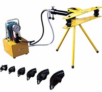 Cintreuse de tuyaux électrique hydraulique au meilleur prix de Chine avec support 23 tonnes et 6 matrices de cintrage jusqu'à 4 pouces Hongli HHW-4D