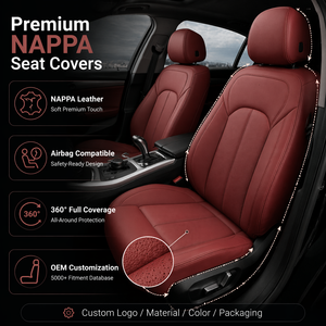 Fundas de Asiento de Coche Antideslizantes y Resistentes al Desgaste, Hechas a Medida, de Cuero Nappa de Alta Calidad, Color Rojo Elegante para <span class=keywords><strong>BMW</strong></span> <span class=keywords><strong>E46</strong></span> - Product Image 4