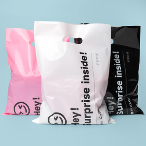 <span class=keywords><strong>Buste</strong></span> Personalizzate in Plastica Riutilizzabili per Regali e Spedizioni, Sacchetti con Manici Fustellati per lo Shopping - Product Image 1