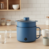 Petite cuisinière électrique multifonctionnelle, marmite portable individuelle pour nouilles et soupes en dortoir étudiant