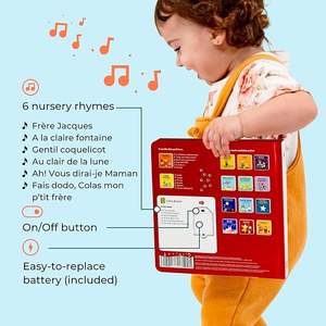 Libros de sonido educativos para niños personalizables, libro parlante, sonidos activados con botón de carga para el aprendizaje temprano del inglés - Product Image 4