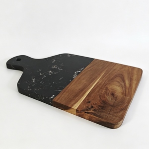 Planche à charcuterie en marbre et bois d'acacia avec trou <span class=keywords><strong>de</strong></span> suspension, plateau <span class=keywords><strong>de</strong></span> service pour fromages pour la maison et la cuisine - Product Image 1