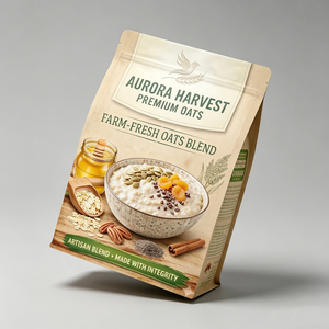 Bolsas de Embalaje de Plástico Laminado con Fondo Plano y Logotipo Personalizado para Cereales de <span class=keywords><strong>Avena</strong></span>, Alta Barrera, Acabado Mate, Grado Alimenticio - Product Image 2