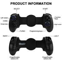 Gamepad per Cellulare BSP-D10 con Doppia Vibrazione, Joystick Multifunzione Estensibile per Android, iOS, SWITCH, PC, PS3, PS4