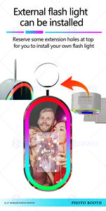 Cabina <span class=keywords><strong>de</strong></span> Fotos para Pequeños Eventos: <span class=keywords><strong>Estación</strong></span> <span class=keywords><strong>de</strong></span> Selfies con Pantalla Táctil, Marco LED y Cámara DSLR para Diversión Personalizada - Product Image 5