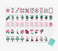 Ensemble de Mahjong Art Déco de Luxe 1*1.44 Tuiles Imprimées sur Acrylique Personnalisées Incluant les Tuiles Vent, Dragon et Joker Parfait pour les Collectionneurs ou les Fêtes