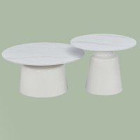 Mesa de Centro de Piedra Sinterizada Económica, Moderna y Minimalista, Juego de Mesa de Centro para Sala de Estar