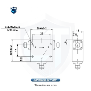 Circolatore <span class=keywords><strong>RF</strong></span> CT con Isolamento di 15dB, Potenza 20 Watt, Connettore Femmina SMA, Larghezza di Banda da 2GHz a 6GHz - Product Image 3