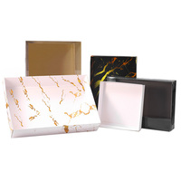 IMEE Grande Boîte d'Emballage Traiteur Cadeau avec Couvercle Transparent, Base Blanche, Dorée ou Noire, Pliable pour Collations, Desserts et Charcuterie