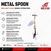 Leurre Cuillère Métallique Red Eyeds 9cm 12g, Vente Chaude, Approvisionnement Transfrontalier, Fournitures de Pêche en Gros, Échantillon Gratuit