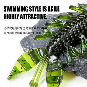 Señuelo de Acero Inoxidable para Pesca con Cebo Vivo, Camarón Vibrante de 7 cm, Flotante/Sumergible, Fuerte Olor, Forma Extraña de Insecto, Forma de Camarón, Gusano, Pez - Product Image 4