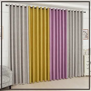 Supplier High Quality Luxury Plain Cotton Linen Curtains For Windows Thick Nice Grommet Curtain Panel