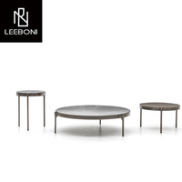Vente en gros en usine de table basse ronde en marbre 3 pièces pour salon minimaliste de luxe