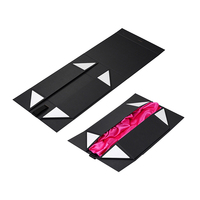 Boîte magnétique pliable en gros avec ruban et insert en soie satinée, emballage de luxe pour extensions capillaires et vêtements, conception gratuite