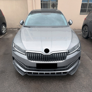 Skoda Superb B8.5 Front <b>Lip</b> <b>Splitter</b> Body Kit 2019-2022 Piano Black Carbon Fiber Texture ABS Material - Product Image 1