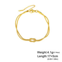 Bracelet Resoul Knot en acier inoxydable, chaîne serpent, bracelet d'amitié, bracelets assortis pour les meilleurs amis