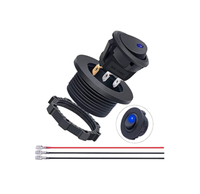 Interrupteur à bascule rond 12V 20A pour voiture, bateau, camion, avec LED bleue, 3 broches, pour tableau de bord
