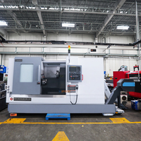Tour CNC à 3 axes TCK600DY, robuste, commande Fanuc, lit incliné, broche unique, 12 postes d'outillage