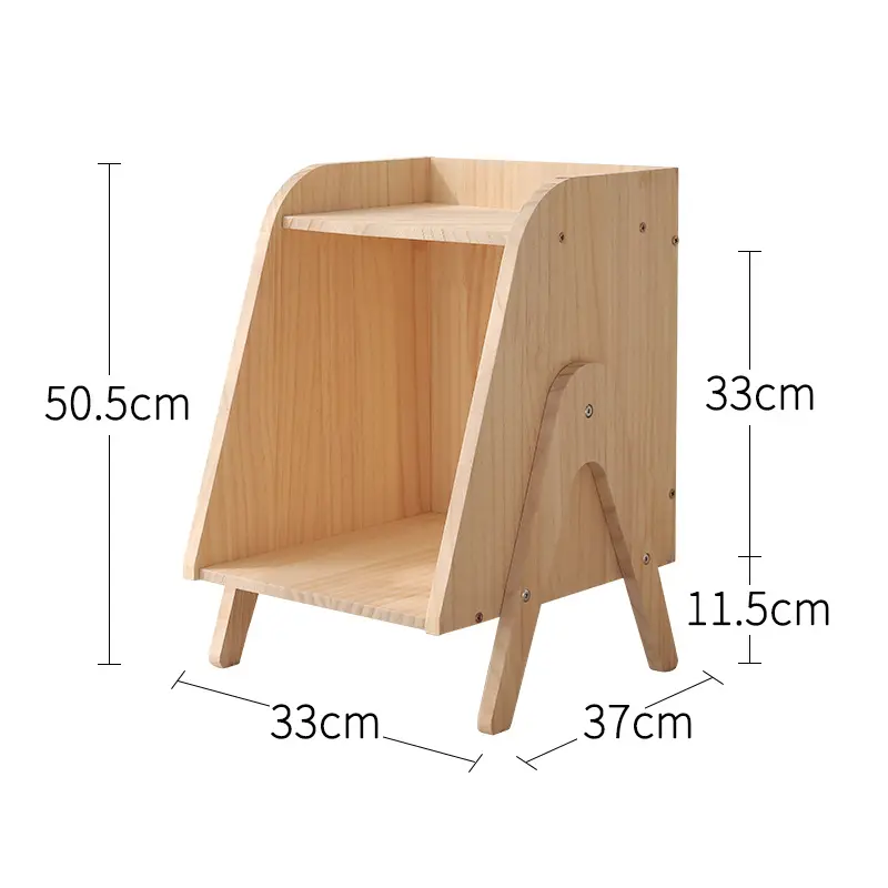 नई डिजाइन डिलक्स ठोस लकड़ी किताबों की अलमारी भंडारण खड़े हो जाओ आसान इकट्ठा बेडसाइड भंडारण टेबल