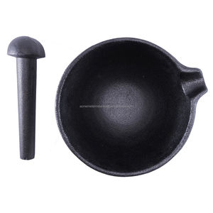 Premium Black Ceramic <b>Pestle</b> <b>and</b> <b>Mortar</b> Set Handcrafted Heavy Duty Kitchen Tool High Quality Supplier for Grinding - Product Image 1