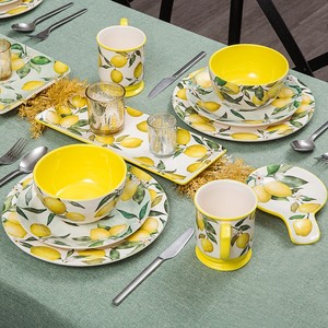 <span class=keywords><strong>Mug</strong></span> et bol en céramique BEST, forme citron, style nordique rétro, écologiques, non toxiques, avec options de couleur et de logo personnalisés - Product Image 1