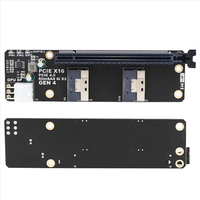 Carte adaptateur 2 ports SlimSAS 8i X2 vers PCIe 4.0 X16 Slot SFF8654 Riser Card GEN4 pour carte graphique réseau GPU 6Pin
