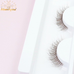 Abestyou Haute Qualité 1 paire 5D pour <span class=keywords><strong>cils</strong></span> en plastique transparent effet désordonné avec bande <span class=keywords><strong>de</strong></span> coton, <span class=keywords><strong>cils</strong></span> en fourrure couleur marron foncé, style russe effilé - Product Image 6