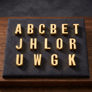 Breloques en lettres plaquées or A-Z, perles en métal alphabet pour collier, bracelet, fabrication de bijoux DIY, accessoires - Product Image 6