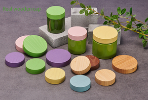 竹製パッケージ マットホワイトガラス 化粧品用天然木蓋付きボトルとジャー - Product Image 6