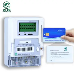 Compteur d'énergie prépayé intelligent de carte IC de contrôle local monophasé multifonctionnel de haute qualité avec carte SIM GSM