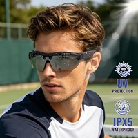 Lunettes intelligentes Jauksrola AI avec caméra vidéo 1080P, lunettes de sport pour le cyclisme et la randonnée (noir), sans recharge