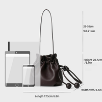 Sacs seau à cordon de serrage, sac à bandoulière décontracté en cuir véritable pour femmes, sac à bandoulière en cuir de vache souple, petits sacs pour femmes